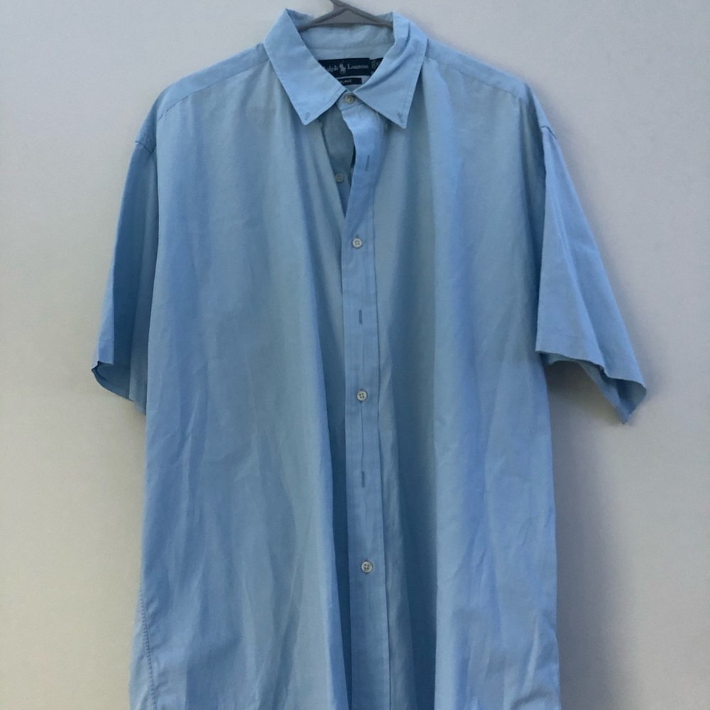 Ralph Lauren button up short sleeve XL blue